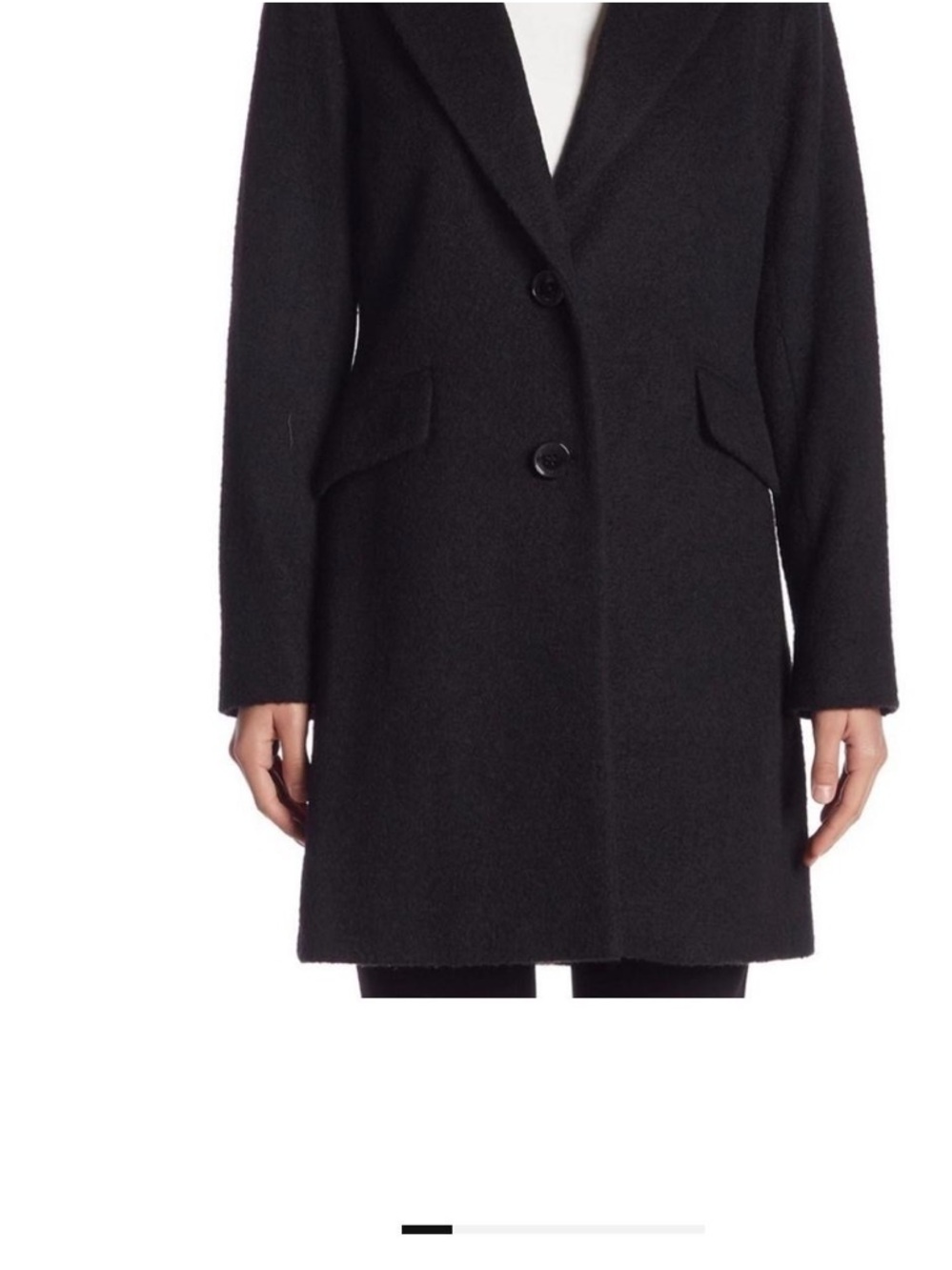Sam Edelman Wool Blend Coat  Black Size L Long Coat Classic NWT